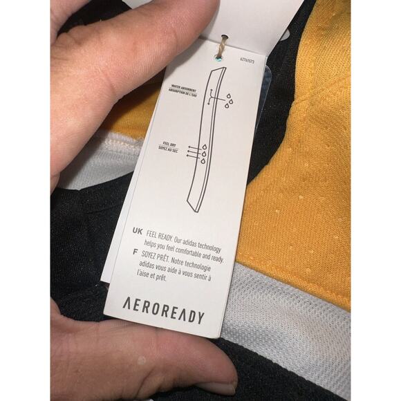 NWT Boston Bruins Jersey Mens 46 S Adidas PRIMEGREEN NHL BLACK AND YELLOW - Picture 14 of 16